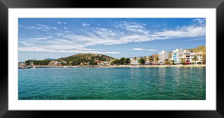 Puerto Pollensa Mallorca Panorama  Framed Mounted Print by Peter F Hunt