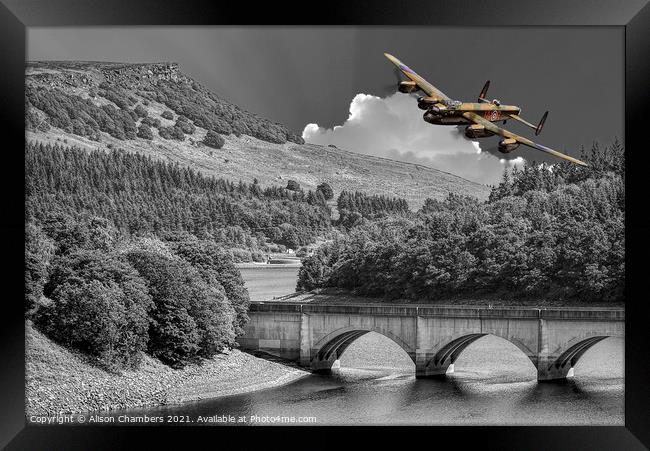 Ladybower Lancaster Bomber Framed Print by Alison Chambers