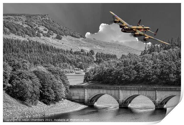 Ladybower Lancaster Bomber Print by Alison Chambers