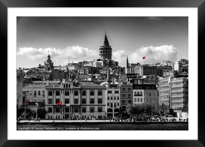 Galata tower in Istanbul. Framed Mounted Print by Sergey Fedoskin