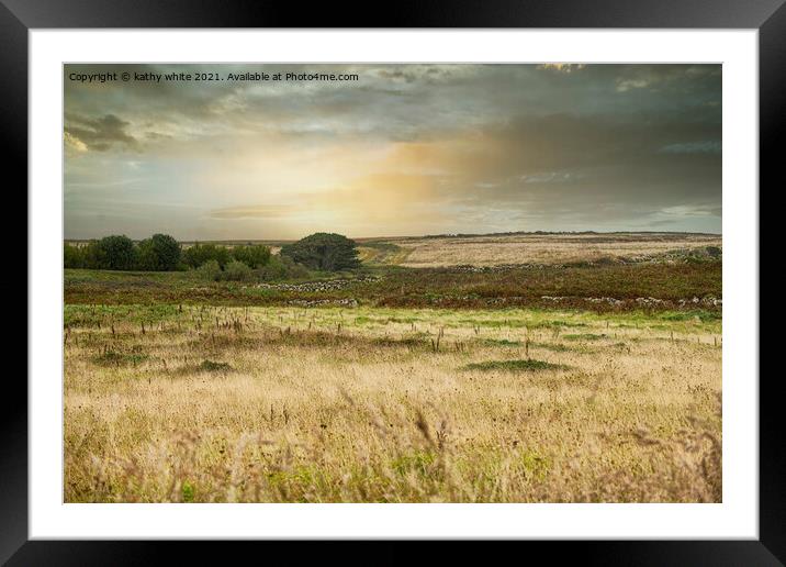 Cornwall  English countryside Framed Mounted Print by kathy white