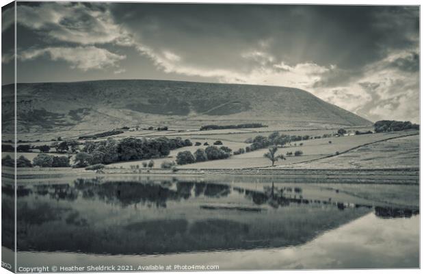 Pendle Hill and Black Moss Reservoir Canvas Print by Heather Sheldrick