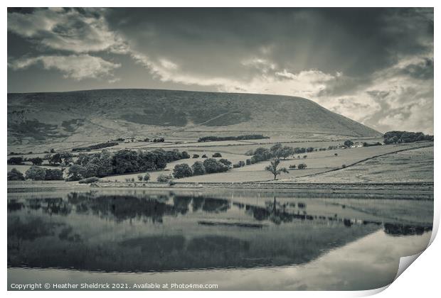 Pendle Hill and Black Moss Reservoir Print by Heather Sheldrick