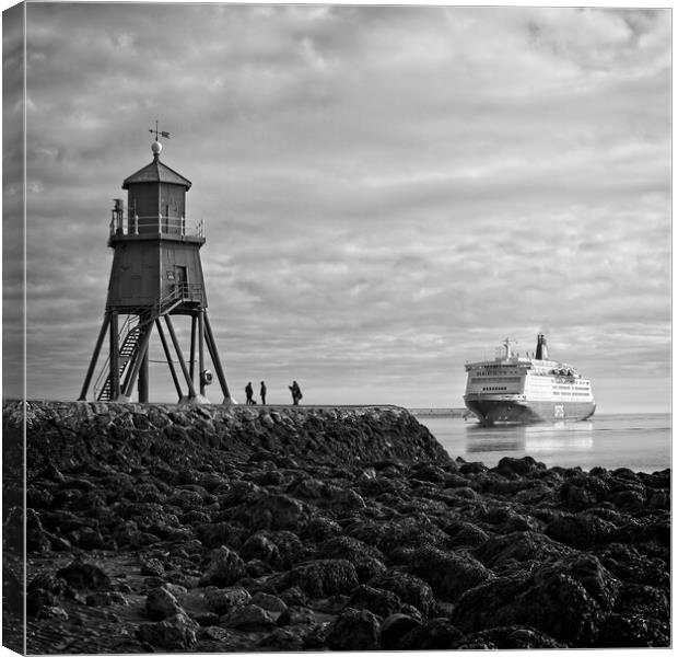 The Iconic Herd Groyne Lighthouse Canvas Print by Rob Cole