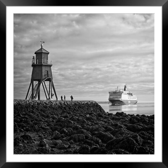 The Iconic Herd Groyne Lighthouse Framed Mounted Print by Rob Cole