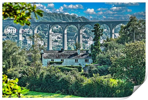 Arched bridge of Calstock Print by Roger Mechan