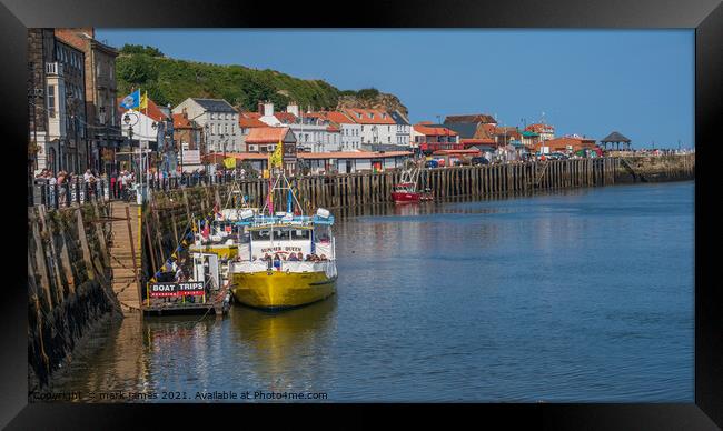 Whitby Harbour Cruise Framed Print by mark james