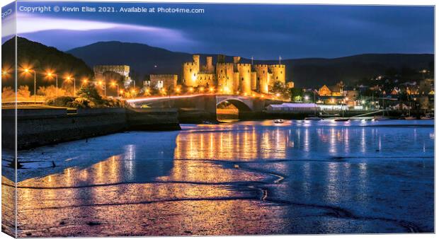 Twilight Brilliance Over Conwy Castle Canvas Print by Kevin Elias