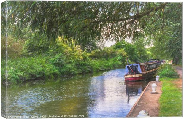 By The Kennet And Avon Canal Canvas Print by Ian Lewis
