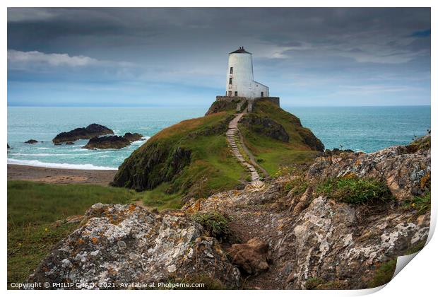 Tyr Mawr lighthouse Anglesey Wales 596 Print by PHILIP CHALK