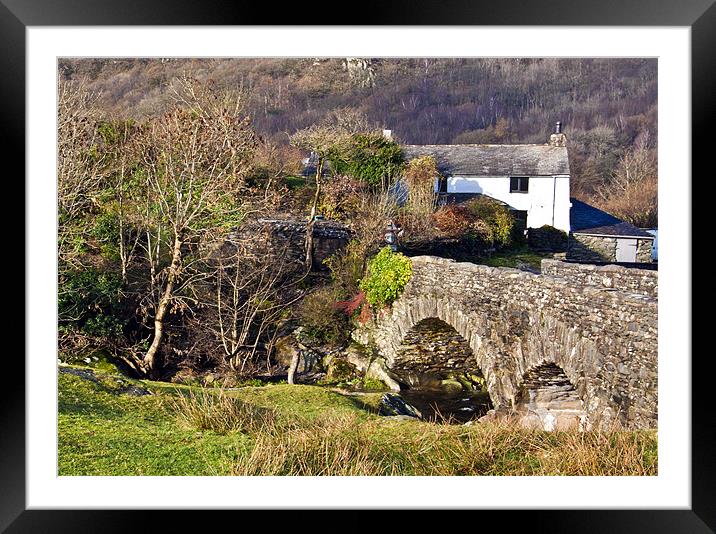Duddon Valley Cottage Framed Mounted Print by Trevor Kersley RIP