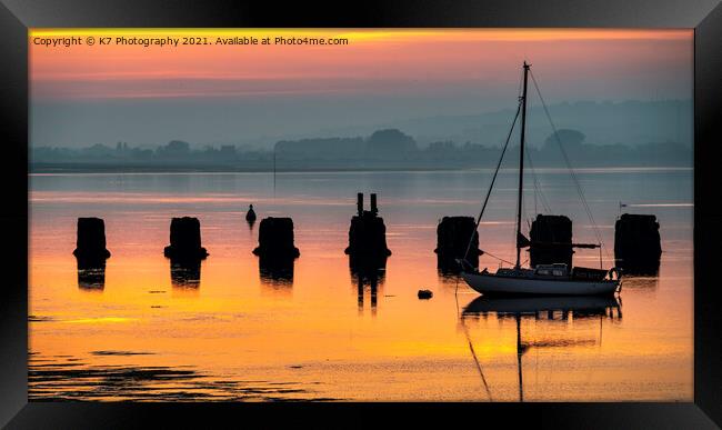 Serene Sunset on Hayling Island Framed Print by K7 Photography