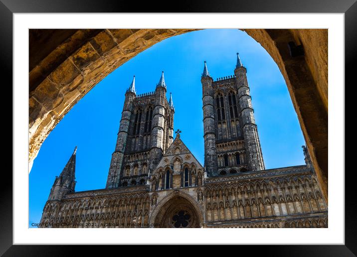 arch Lincoln cathedral Framed Mounted Print by Clive Wells