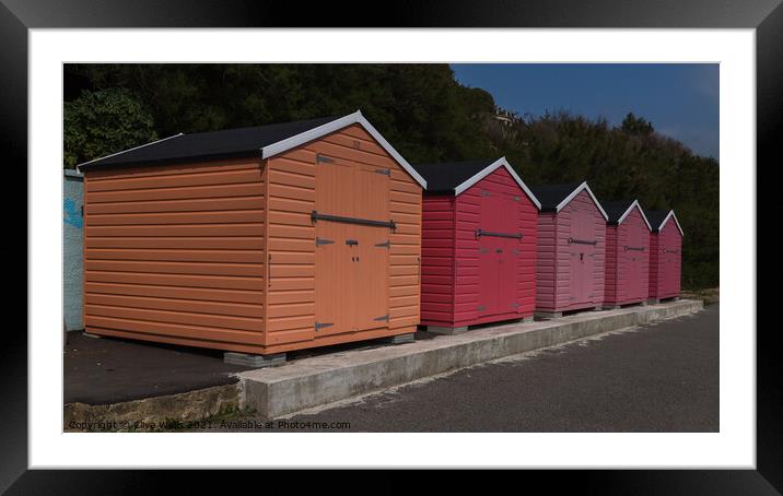 Beach huts at Folkestone. Framed Mounted Print by Clive Wells