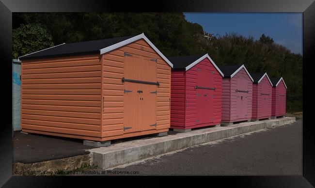 Beach huts at Folkestone. Framed Print by Clive Wells