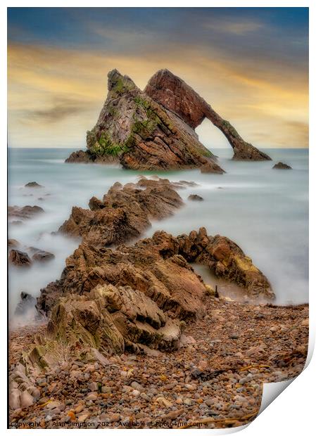 Bow Fiddle Rock, Scotland Print by Alan Simpson