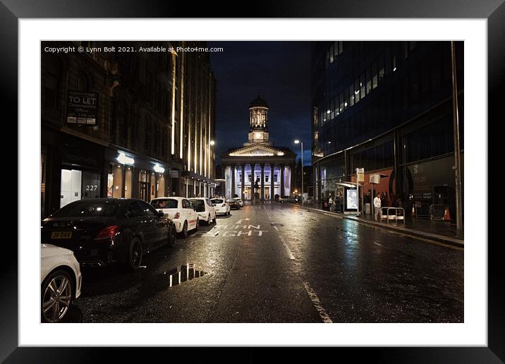 Glasgow at Night Framed Mounted Print by Lynn Bolt