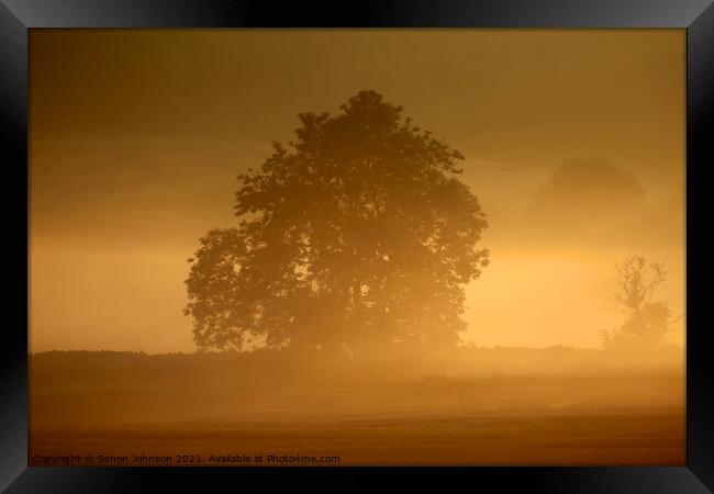 Morning Mist  Framed Print by Simon Johnson