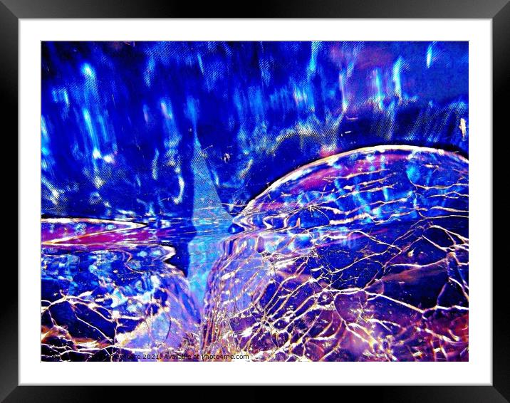 Blue abstract Framed Mounted Print by Stephanie Moore