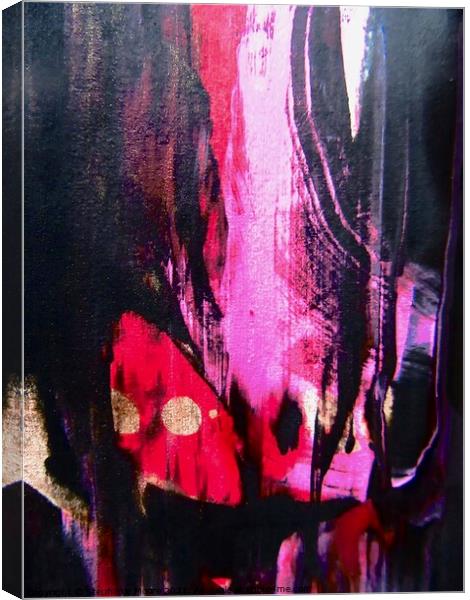 Abstract in black, pink and red Canvas Print by Stephanie Moore