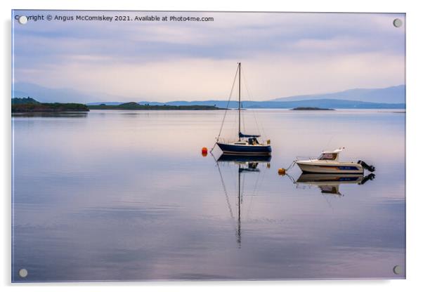 Evening light on Ardmucknish Bay Acrylic by Angus McComiskey