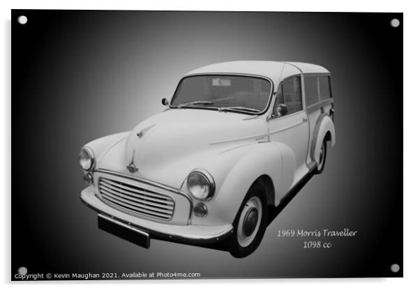 Timeless Elegance: The 1969 Morris Traveller Acrylic by Kevin Maughan