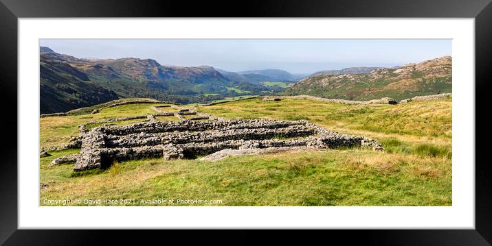 Hardknott Pass Roman Fort Framed Mounted Print by David Hare