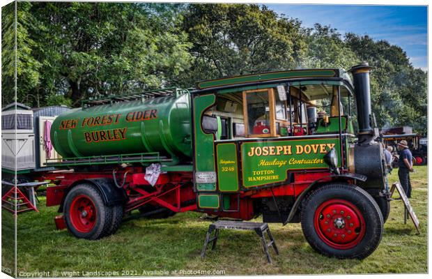 Foden Steam Lorry UU1283 Canvas Print by Wight Landscapes