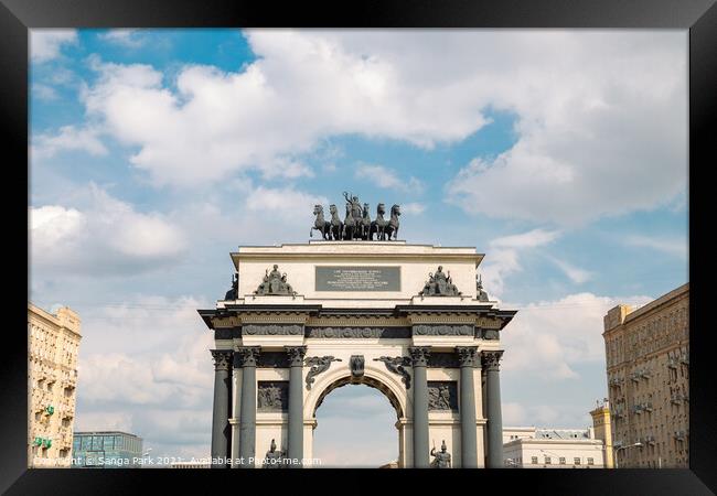 Triumphal Arch of Moscow gate in Moscow Framed Print by Sanga Park
