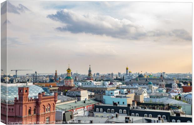 Panorama view of Moscow city Canvas Print by Sanga Park