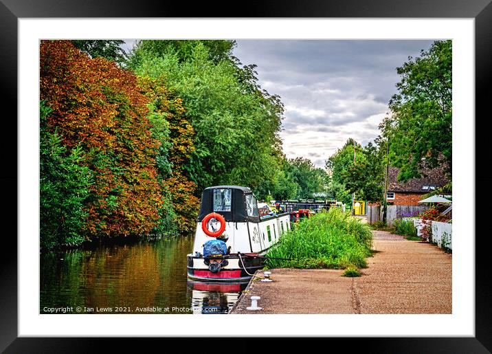 The Kennet and Avon at Aldermaston Framed Mounted Print by Ian Lewis