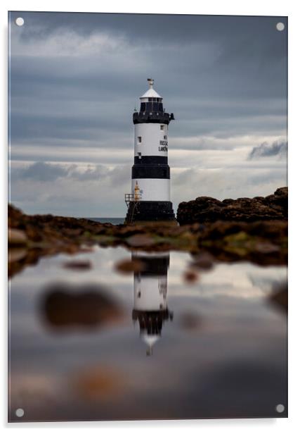 Trwyn Du lighthouse Acrylic by Sandra Kepkowska
