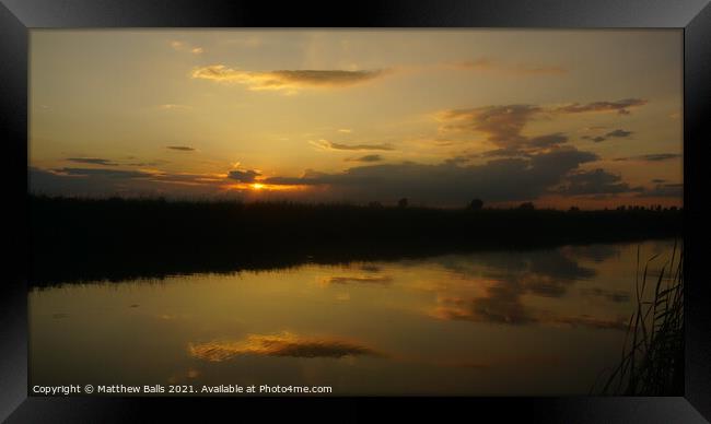 Reflected Sunset Framed Print by Matthew Balls