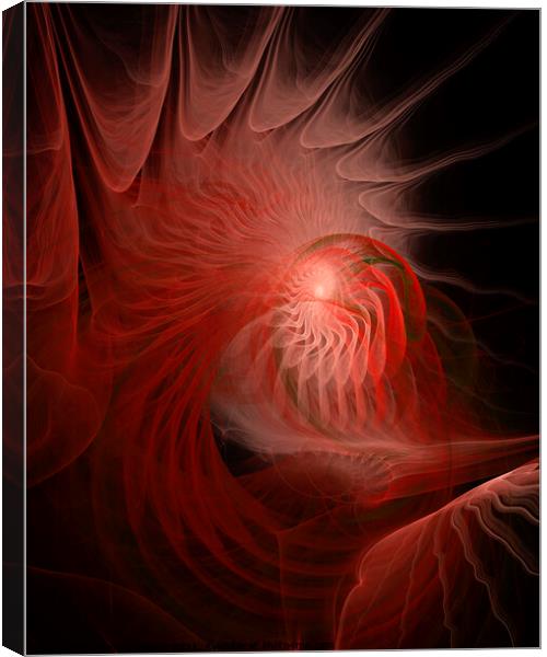 Red Jellyfish Abstract Art Canvas Print by Maria Forrester