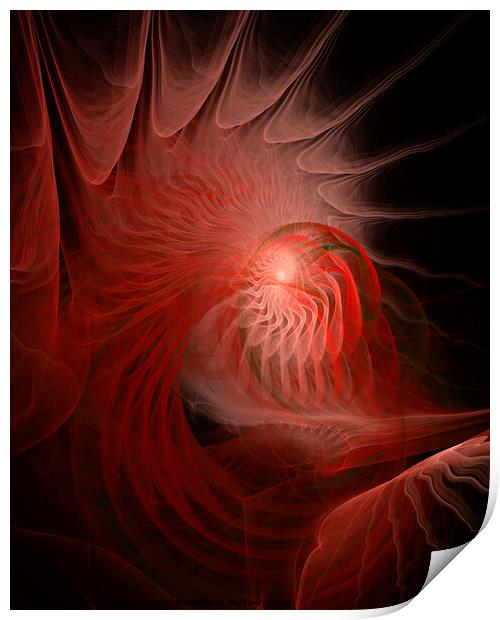 Red Jellyfish Abstract Art Print by Maria Forrester