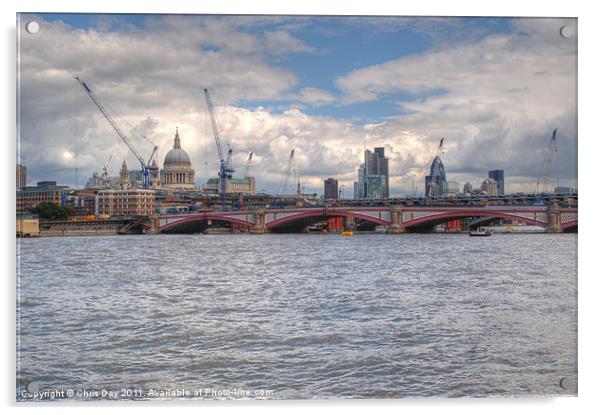 City of London skyline Acrylic by Chris Day