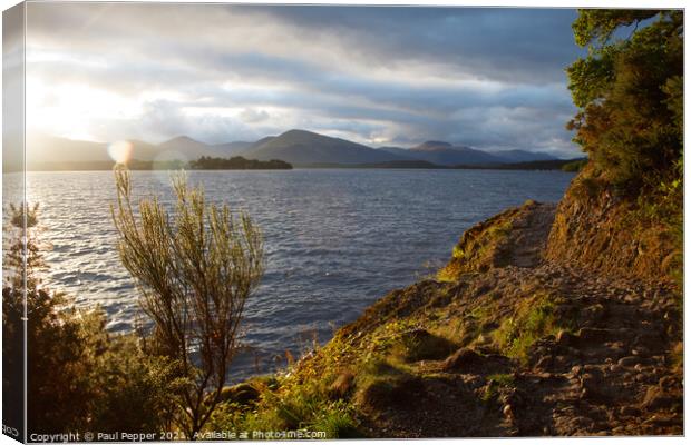 Loch Lomond in the dying light Canvas Print by Paul Pepper