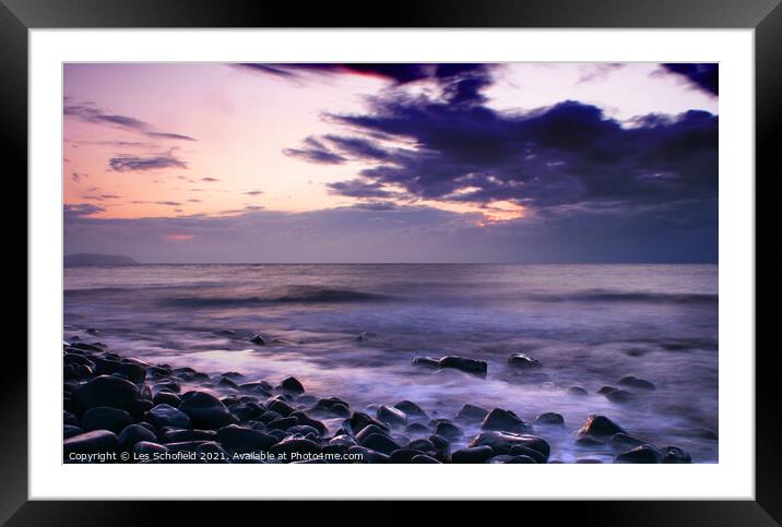Kilve Somerset Sunset Framed Mounted Print by Les Schofield