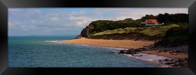 Caldey Island Beach Panorama Framed Print by Jeremy Hayden