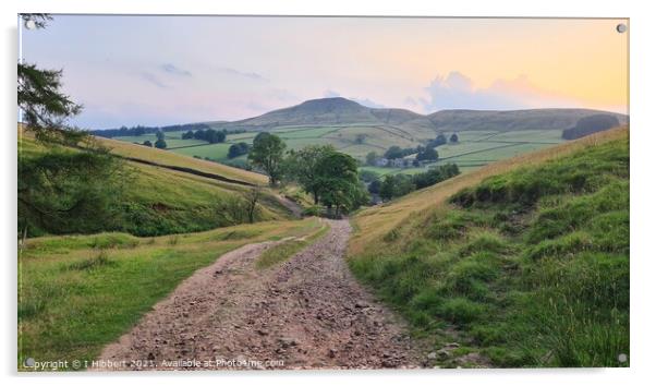 Sunset at Shutlingsloe Acrylic by I Hibbert