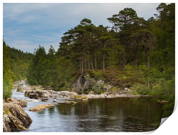 The River Affric, Glen Affric. Print by Tommy Dickson