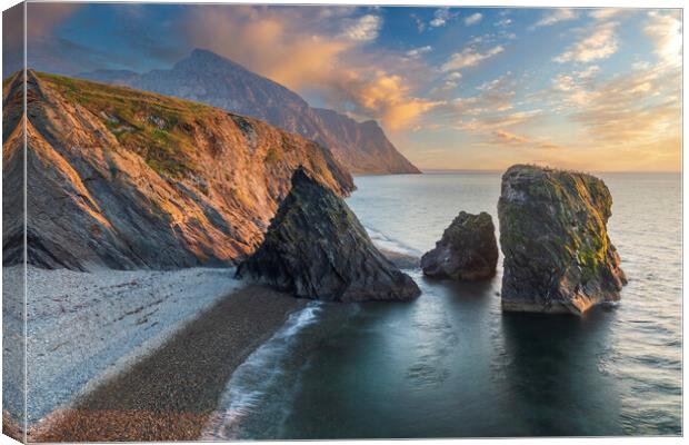 Sea stacks at Trefor on the Llyn Peninsula Canvas Print by Rory Trappe