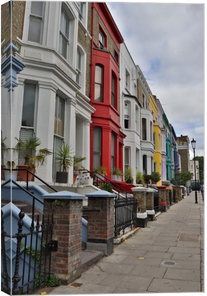 Notting Hill Colourful Houses Canvas Print by Emily Koutrou