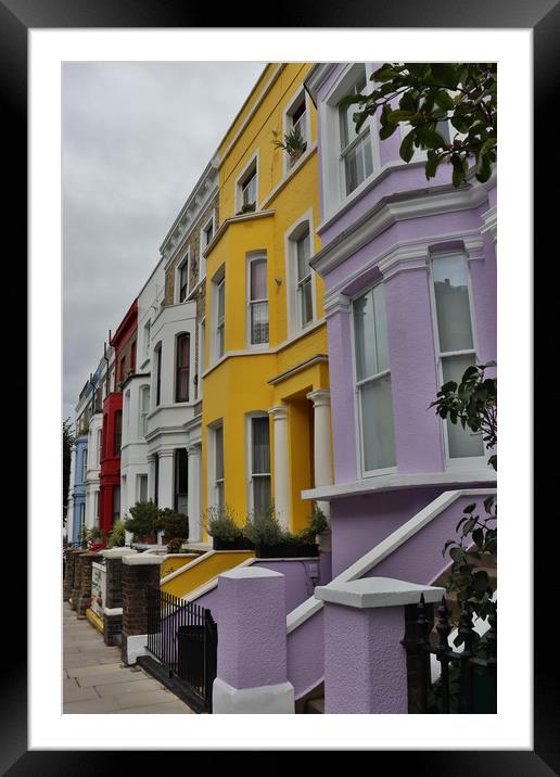Notting Hill Colourful Houses Framed Mounted Print by Emily Koutrou
