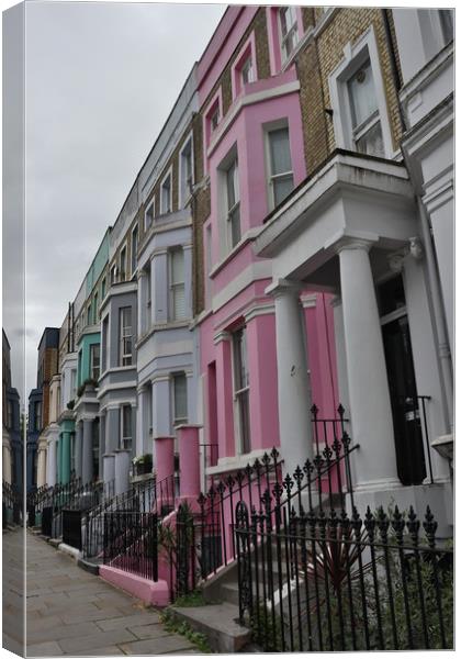 Notting Hill Colourful Houses Canvas Print by Emily Koutrou