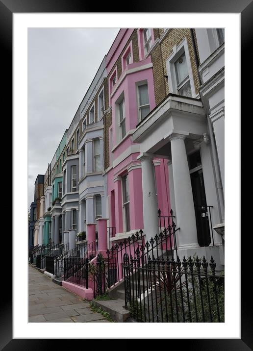 Notting Hill Colourful Houses Framed Mounted Print by Emily Koutrou