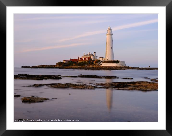 St Mary's Lighthouse Framed Mounted Print by Peter Barber
