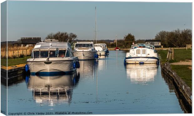 Early morning on Thurne Dyke, Norfolk Broads Canvas Print by Chris Yaxley