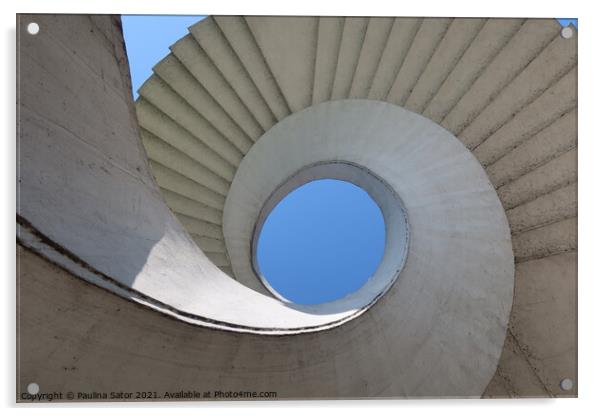Spiral staircase Acrylic by Paulina Sator