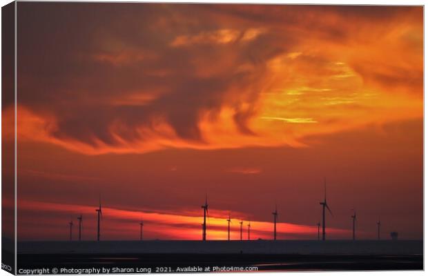Flames in a  New Brighton Sky Canvas Print by Photography by Sharon Long 